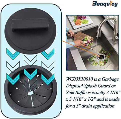 Beaquicy Garbage Disposal Splash Guards and Stopper Set - 3 Pack Sink Baffle Disposal with 1 Pack Sink Stopper