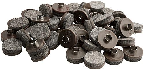 SoftTouch 1" Round Nail-On Felt Furniture Sliders, Protective Heavy-Duty Felt Pads for Wood Furniture and Hard Surfaces, 48-Count, Brown