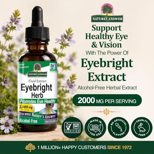 Nature's Answer Eyebright Herb | Supports Healthy Eyes & Vision | Non-GMO | Alcohol-Free, Gluten-Free, Kosher Certified