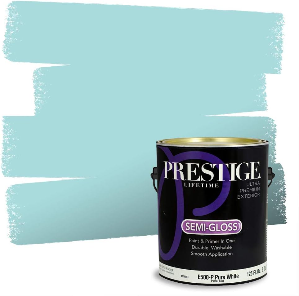 PRESTIGE Paints Exterior Paint and Primer In One, 1-Gallon, Satin, Comparable Match of Sherwin Williams* Blue Nile*