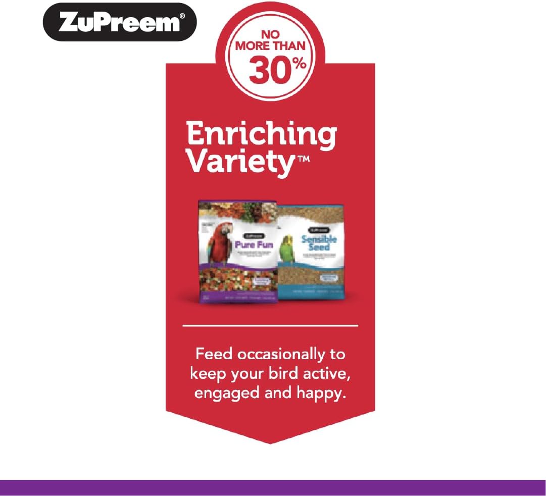 ZuPreem Sensible Seed Parakeet & Budgie Food, Variety Mixer, Small, 2 lb | Bird Food Mixer, Parrot & Parakeet Food, Budgie, Treats, Pellet Mix, Pumpkin Seeds, Safflower, Variety, Made in USA
