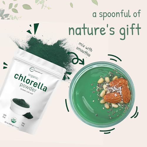 Micro Ingredients Organic Chlorella Powder, 20 Ounces | Broken Cell Wall for Complete Absorption | Raw Superfood Supplement