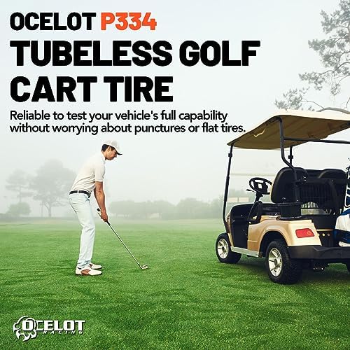 P334 22x11-10 Golf Cart Tires - All Terrain Golf Cart Tires, 4-Ply Rated Quad Tire