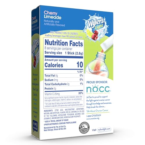 Wyler's Light Cherry Limeade Singles To Go Drink Mix Cherry Limeade, 1 box with 8 count