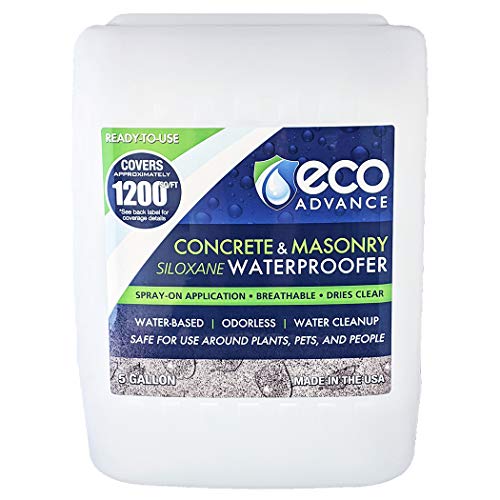Concrete/Masonry Siloxane Odorless Spray-On Application Waterproofer, Safe for Use Around Plants, Pets, and People, 1 Gallon