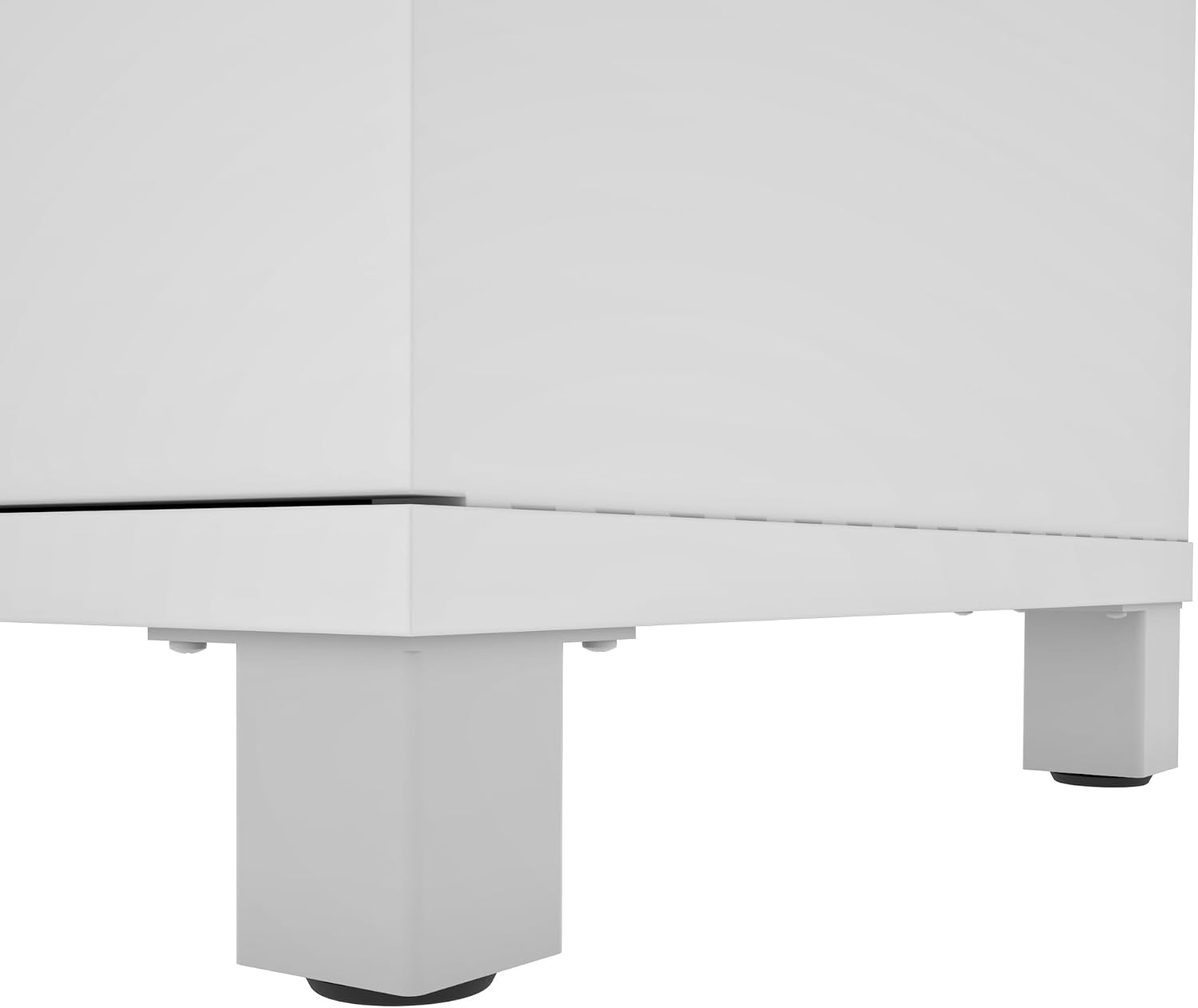 Bestar Pro-Linea 72W U-Shaped Executive Desk in Bark Grey | With Desk Shell, Credenza, Desk Bridge; for home or professional office use; 1 file drawer, 1 box drawer; Wood construction