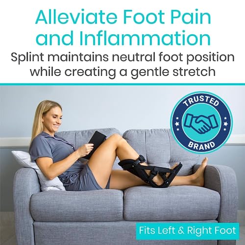 Vive Plantar Fasciitis Night Splint for Men & Women - Stabilizer Brace | Relieves Inflammation - Foot Support Boot Features Adjustable Hook and Loop Straps for Achilles Pain Relief