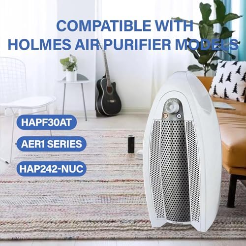 Aer1 Filter Replacement for Holmes AER1 Air Purifiers, 4 True Air Filters + 8 Carbon Booster Filters for Replacement Parts # HAPF300AH-U4R, HAP242-NUC