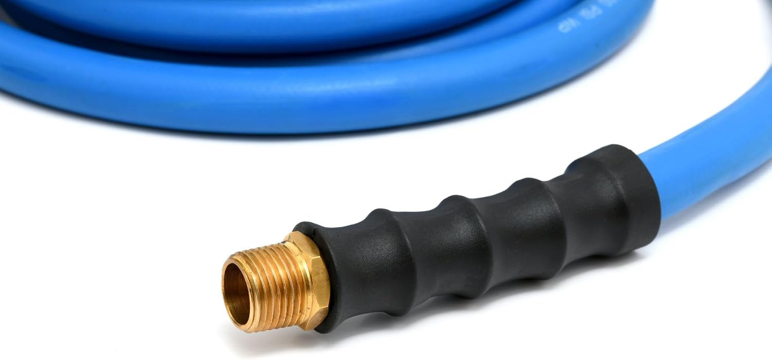 BLUBIRD BB1250 1/2" x 50' Rubber Air Hose, 100% Rubber, Lightest, Strongest, Most Flexible, 300 PSI, 50F to 190F Degrees, Ozone Resistant, High Strength Polyester Braided