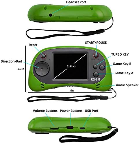 Kids Handheld Portable Video Game Player with 200 Games - 16 Bit 2.5 Inch Screen Mini Retro Electronic Machine for Boys Girls