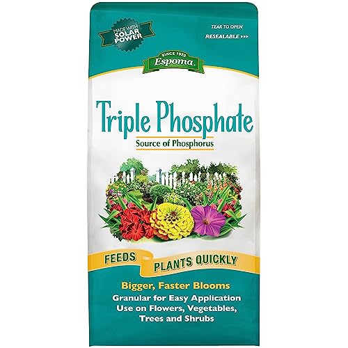 Espoma Triple Phosphate Fertilizer 0-45-0, 6.5lb. Bag, Promotes Root Growth and Blooming in All Flowering Plants, Trees, Shrubs
