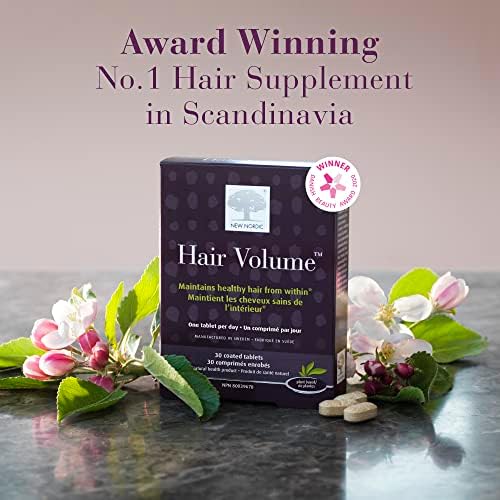 NEW NORDIC Hair Volume Daily Biotin Support Supplement | 90 Tablets | Daily hair supplement tablets made with biotin and Annurka apple extract for simple incorporation into your daily routine