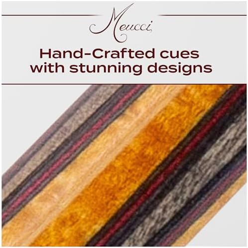 Meucci Pool Cue - SW Bar Box 1, Pool Stick w/Smoke Stained Forearm, Curly Maple Points, High Impact Cue Tips