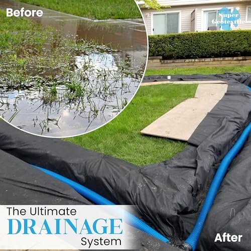 Super Geotextile 4, 6, 8 oz Non Woven Fabric for Landscaping, French Drains, Underlayment, Erosion Control, Construction Projects - 8 oz (4x100)