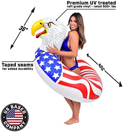 GoFloats American Eagle Party Tube Inflatable Raft, Float In Style (for Adults and Kids)