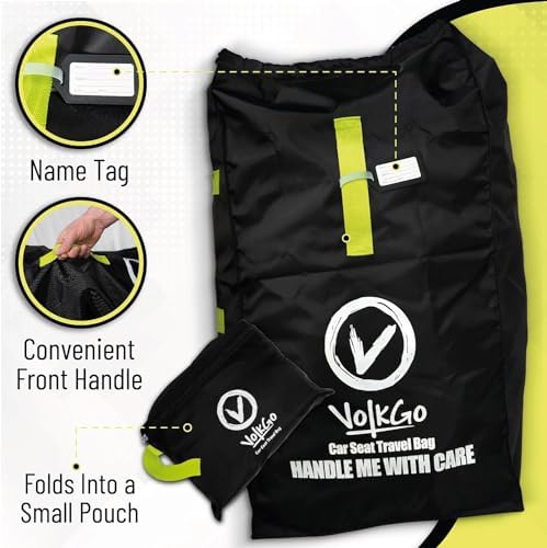 Car Seat Travel Bag For Airplane with Carrying Handle Straps, Gate Check Bag, Car Seat Bags for Air Travel Carseat Travel Cover, Carseat Travel Bag Cover for Airplane Travel