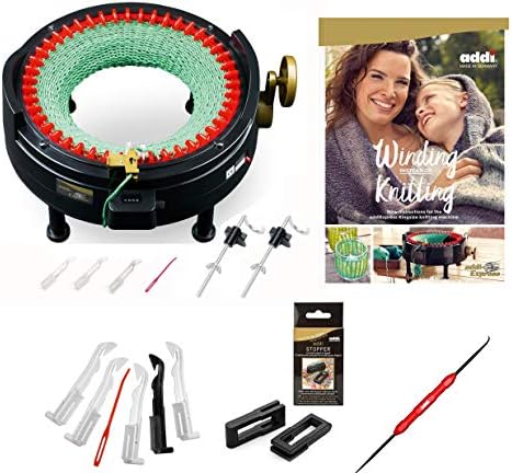 Addi Express King Size Knitting Machine Kit Extended Version with Manual Counter Includes: 46 Needles, Knitting Machine, Pattern Book, Express Hook