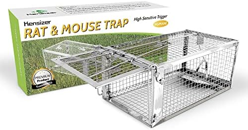 Kensizer Humane Rat Trap, Small Mouse Traps 10.5" L x 5.5" W x 4.5" H | Chipmunk Rodent Trap, Indoor and Outdoor, Mouse Voles Hamsters, Live Cage Catch and Release, 1-Pack