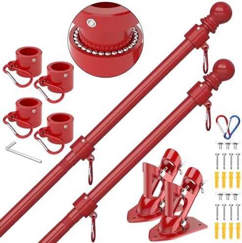 ZMTECH Flag Pole - Upgraded Bracket, 6 FT Stainless Steel Flag Poles for Outside House, Residential or Commerical