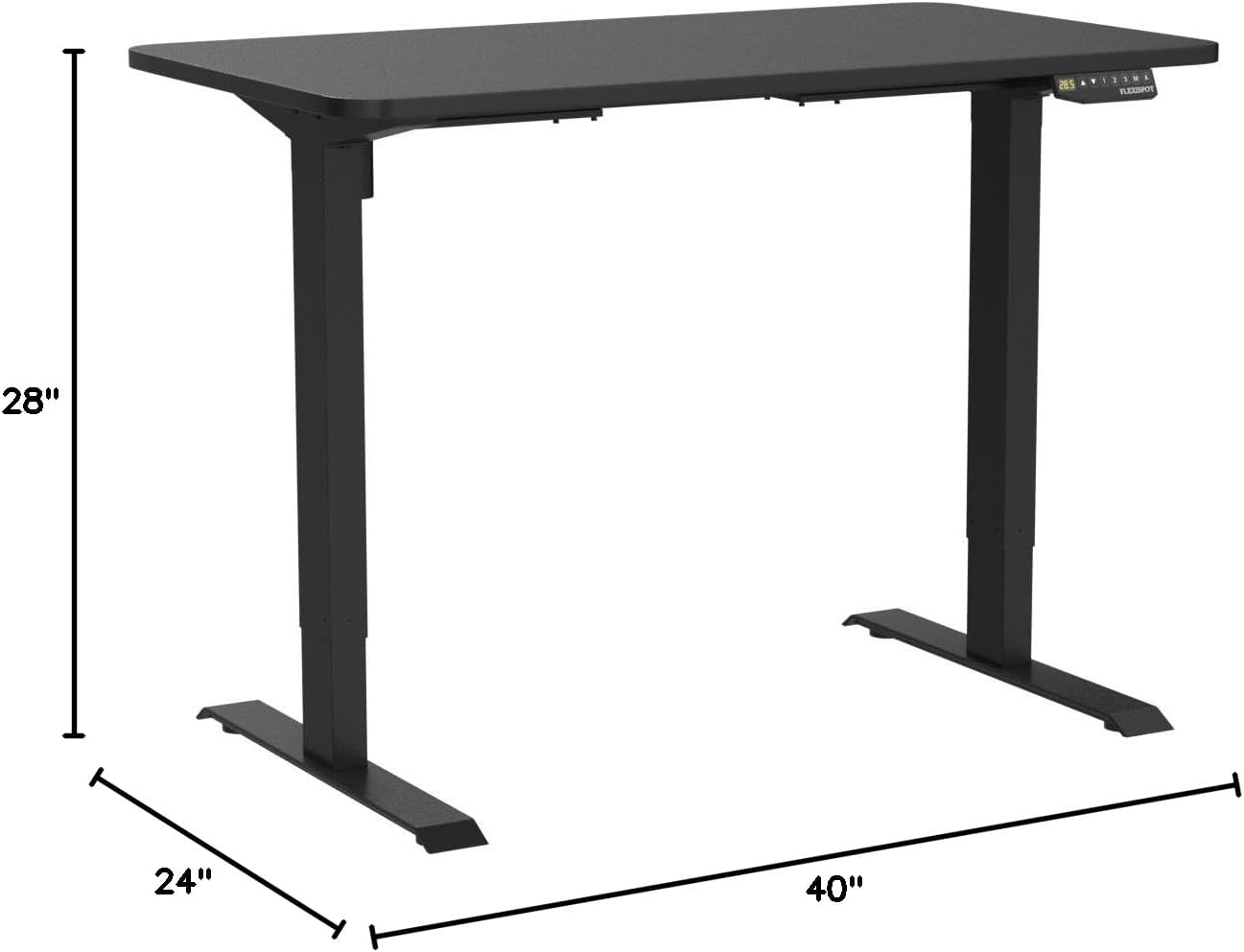 FLEXISPOT EN2 48"x24" Standing Desk with Power Strip Bundle, Black