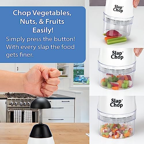 Original Slap Chop Slicer Chopper with Stainless Steel Blades & Butterfly Opening for Easy Cleaning - Vegetable Chopper Gadget, Mini Chopper for Salads - Kitchen Accessory