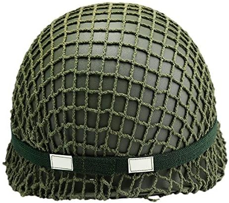 WW2 US M1 Helmet Steel Field Green with Net Cover Eye Belt Reproduction
