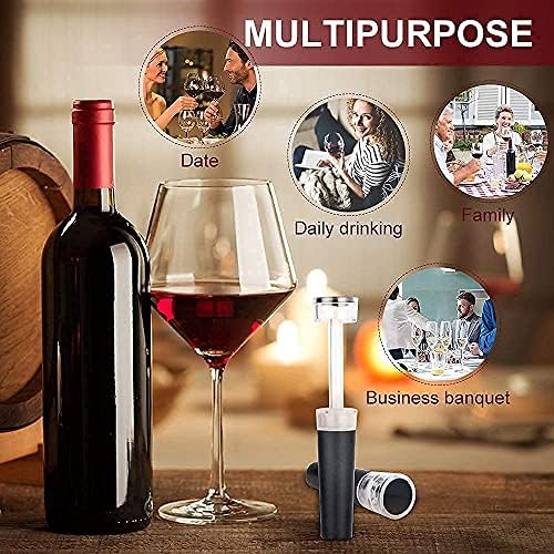 6 Pack Vacuum Wine Stopper, Reusable Silicone Caps, Air Remover Corks, Leakproof Wine Bottle Sealer for Wedding & Birthday Party