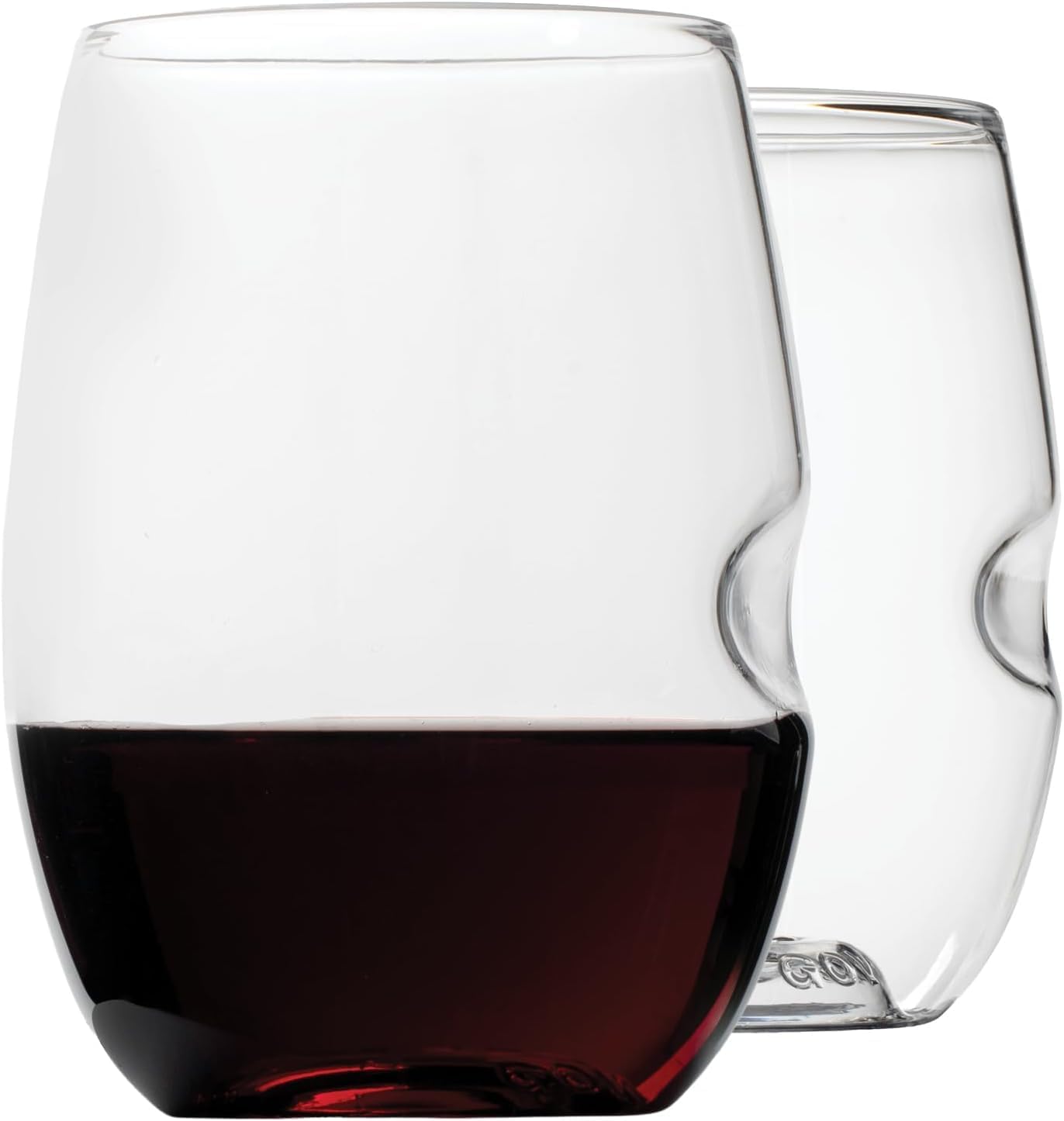 GOVINO Unbreakable Plastic Wine Glasses - Stemless Shatterproof Tritan Glassware, Fancy Cups That Look Like Glass, 16oz, Set of 4