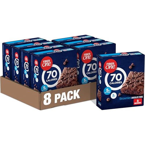 Fiber One 70 Calorie Chocolate Fudge Brownies, Mega Pack, 18 ct, 16 oz | 26% Daily Value of Fiber per Bar, 70 Calories & 2g Sugar, 5g Net Carbs, Bulk Pack for Office or Pantry Stocking