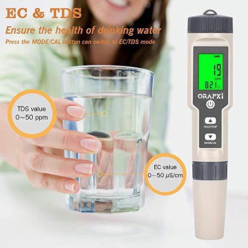 Digital Salinity Tester for Salt Water - Waterproof IP67 Salinity Meter with ATC Large Range 0-200ppt Saltwater Tester for Seawater, Aquariums