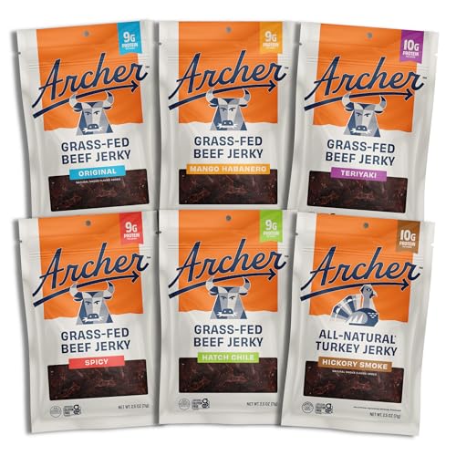 Archer Jerky Cowboy Cut Beef Jerky, Old Fashioned, Zero Sugar- 2 Oz, 6 Pack