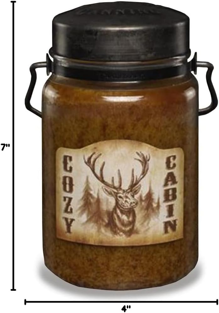 McCall’s Candles | Hot Buttered Rum | 26 oz Scented Candle | USA-Poured | Vintage Rustic Jar with Carrying Handle | Warm Buttery Spiced Rum Fragrance