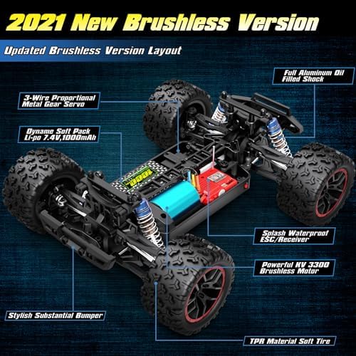 HAIBOXING 18859A 1/18 Brushless Fast RC Cars 4WD Off-Road Truck All Terrain | Fast Remote Control Truck 48 KM/H Speed for Adults and Kids
