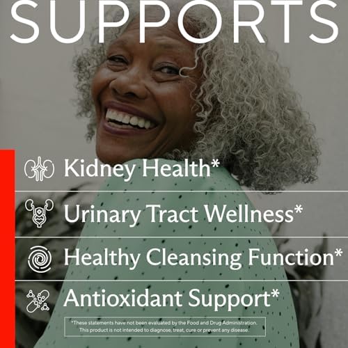 Kidney Cleanse & Detox Support with Cranberry, 60 Vegetarian Capsules | Kidney support supplement with Pacran cranberry, astragalus, uva ursi, nettle
