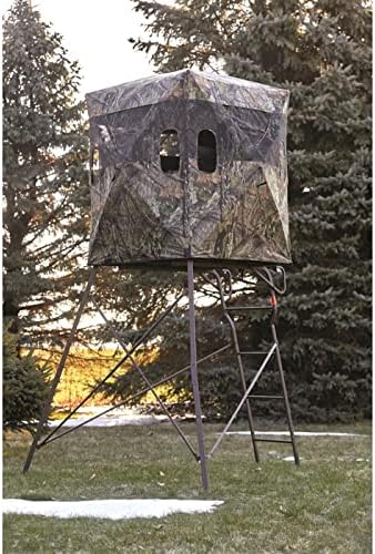Guide Gear 6 Foot Tripod Hunting Tower Blind, 2-Man Stand Elevated, Hunting Gear Equipment Accessories, 4 by 4