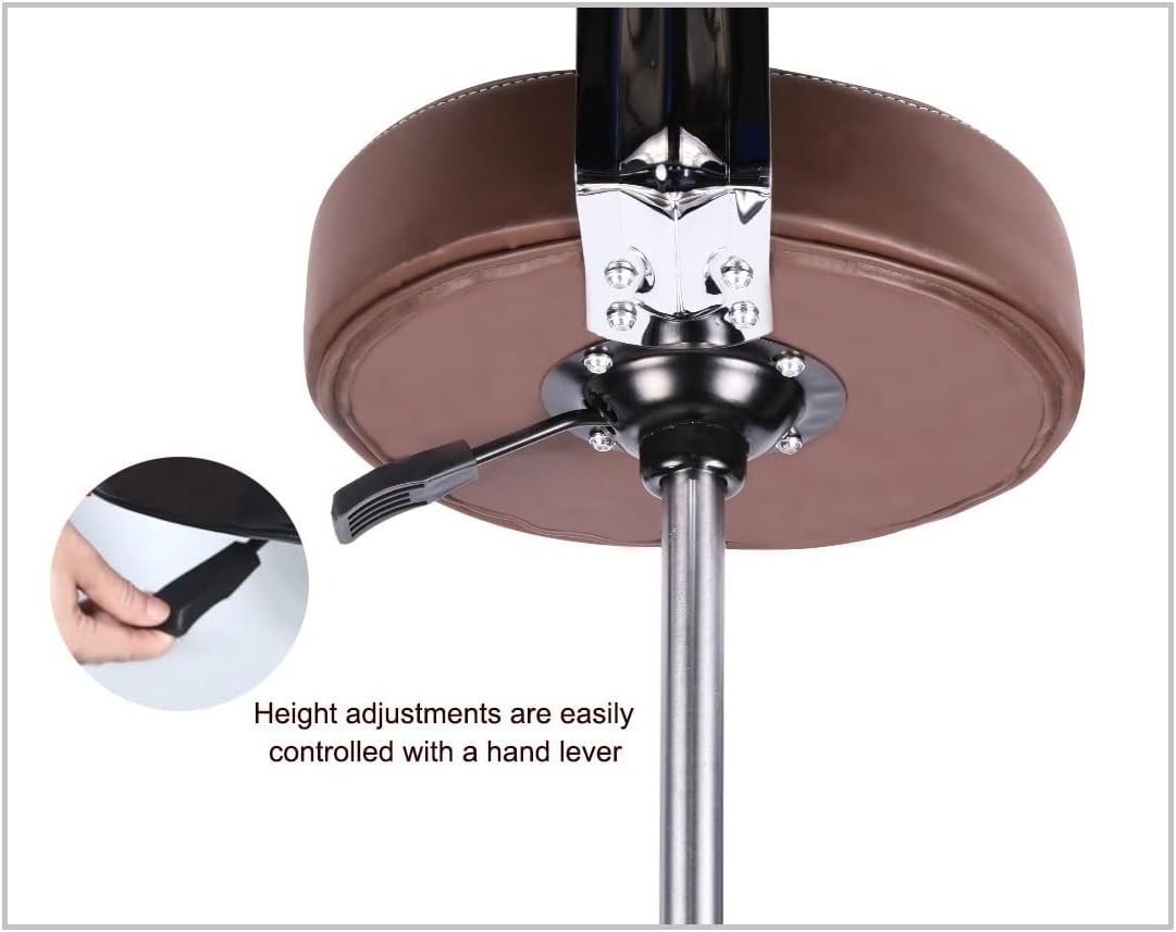 Kaleurrier Rolling Stool with Back Rest: Swivel Chair Adjustable Height