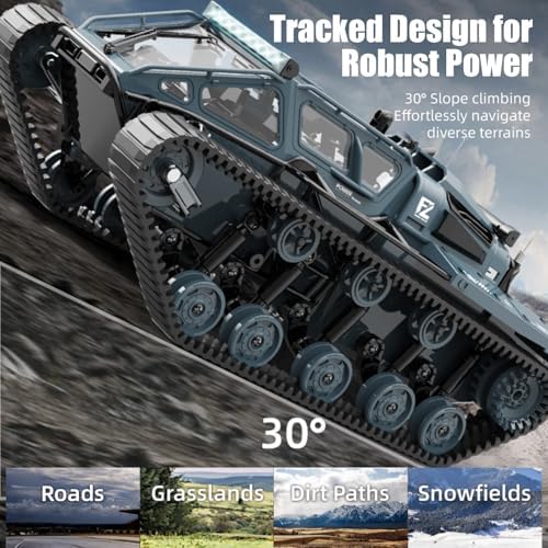 XINGRUI 1:18 RC Military Truck, 50 Min Playtime Remote Control Car, 2.4Ghz 4WD Off-Road Vehicle, All Terrain Toy with LED Lights, Gift for Boys Girls Ages 6+