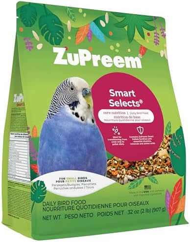 ZuPreem Sensible Seed Parakeet & Budgie Food, Variety Mixer, Small, 2 lb | Bird Food Mixer, Parrot & Parakeet Food, Budgie, Treats, Pellet Mix, Pumpkin Seeds, Safflower, Variety, Made in USA
