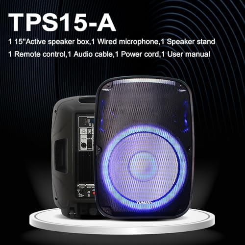 Portable 15-Inch Amplified PA DJ Speaker System | Support Bluetooth USB SD Playback FM Radio LED Light Remote Speaker Stand Suitable For Church Live