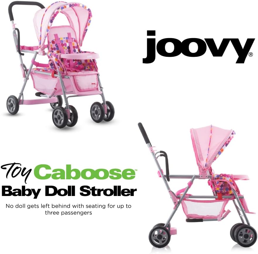 Joovy Toy Caboose Baby Doll Stroller Featuring Reclining Front Seat, Adjustable Footrest, Storage Basket, Extendable Canopy