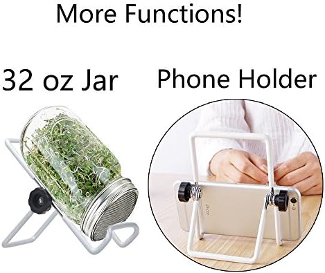 Stainless Steel Sprouting Stands, Sprouting Holder for 32 OZ Mason Jar Lid Holder. Used to make Sprouts, Broccoli