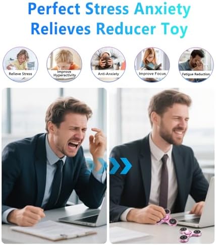 Fidget Spinner Toy Ultra Durable Stainless Steel Bearing High Speed 2-5 Min Spins Precision Metal Material Hand Spinner EDC ADHD Focus Anxiety