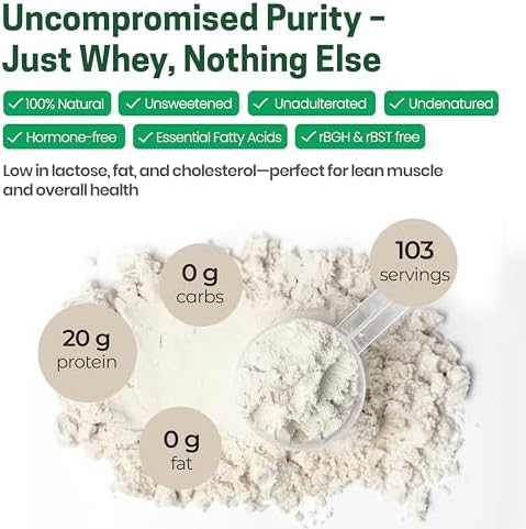 Z Natural Foods Ultra Whey Protein Isolate - Unflavored & Unsweetened, 1 lb | Unflavored, Unsweetened Whey Protein Powder, Whey Isolate with Vital Proteins for Fitness, Sports Nutrition, Immune Support
