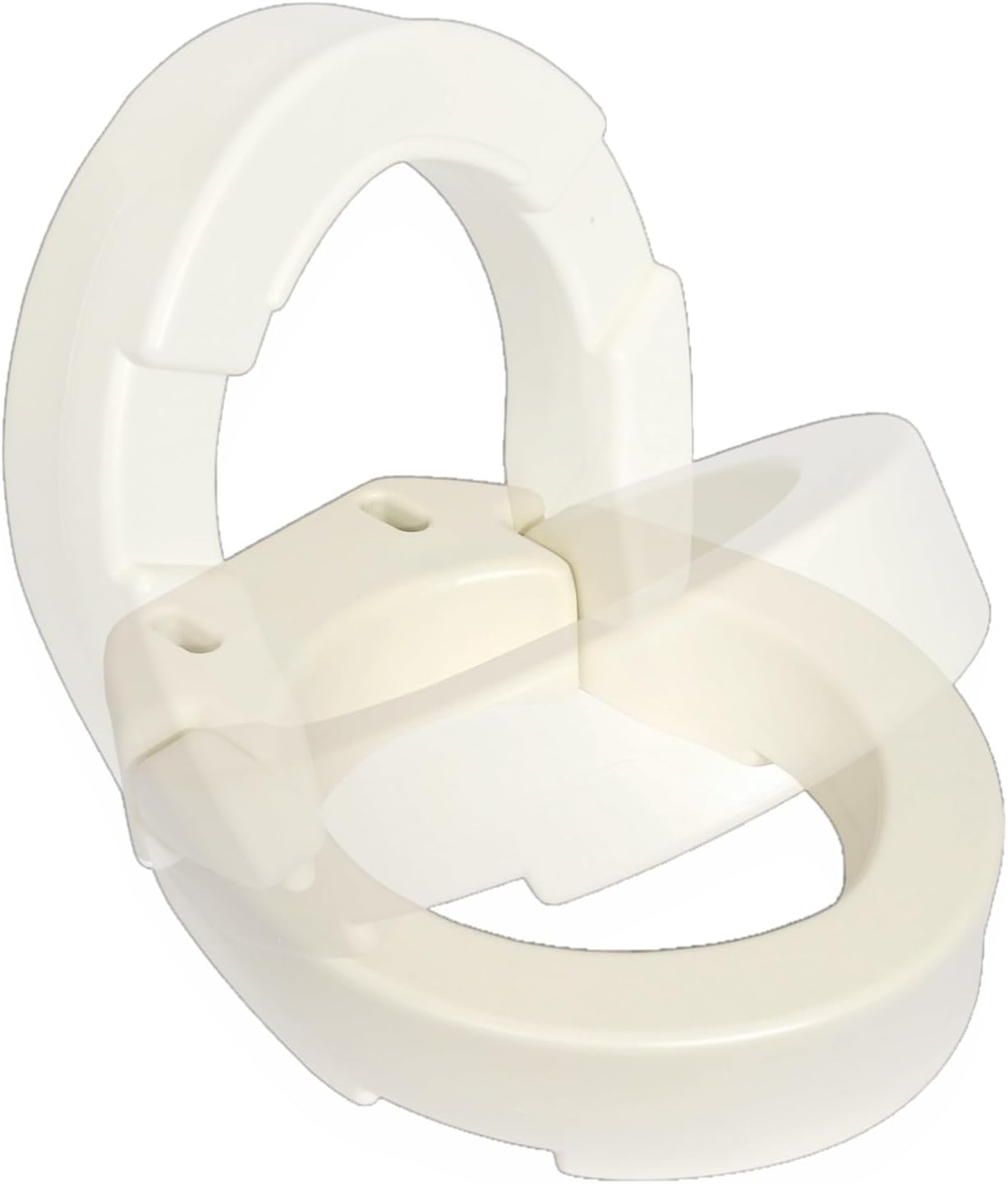 Essential Medical Supply Hinged Toilet Seat Riser for Elongated Toilets - 19 x 14 x 3.5 Inches