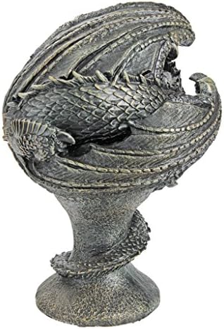 Design Toscano The Dragon of Falkenberg Castle Moat Lawn Garden Statue, 28 Inch Long, 14 Inch Tall, Cast Stone Resin, Gray Stone Finish