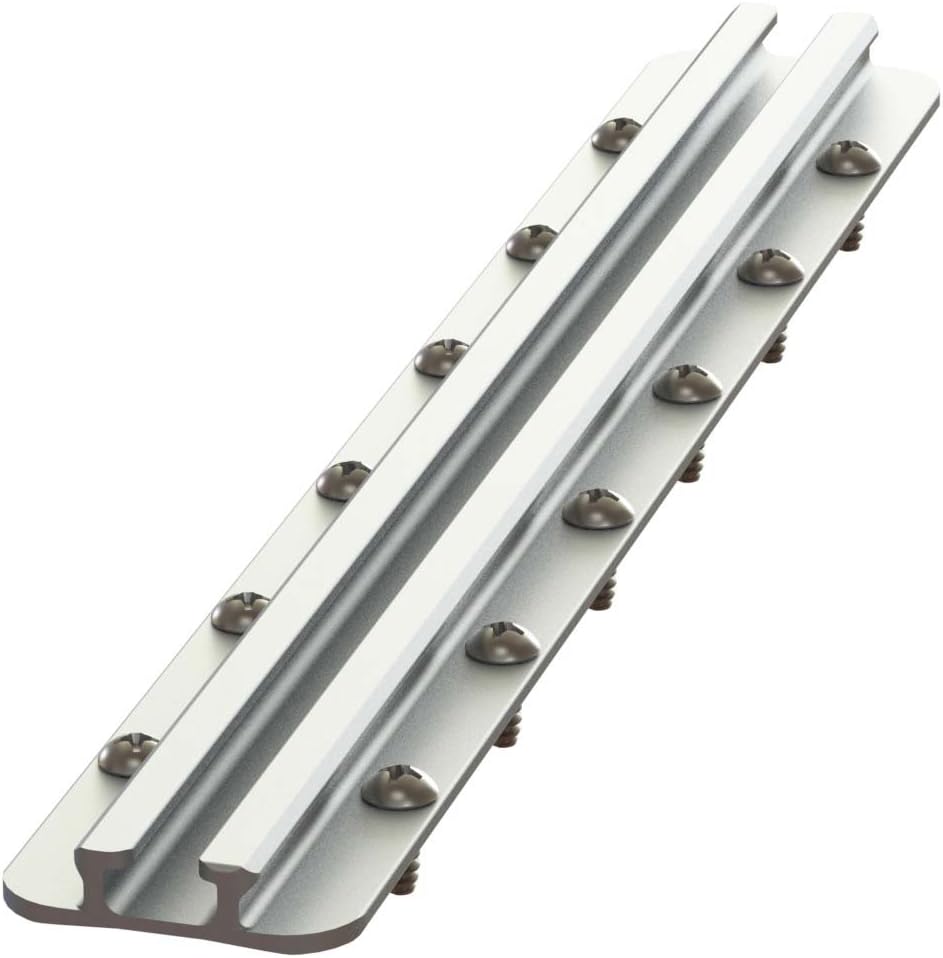 YakAttack GT175 Generation II GearTrac - Size Options | Heavy-Duty Silver Kayak Surface Mount Track | Accessory Mounting | Topside Installation | Compatible with 1/2" Wide Track Hardware
