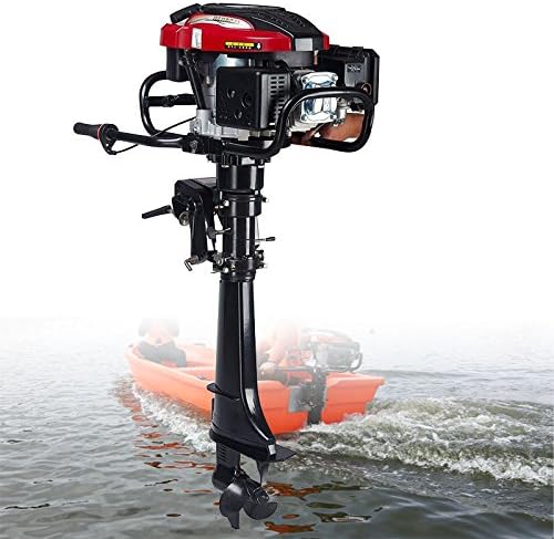 4Stroke 7HP Heavy Duty Outboard Motor Boat Engine Inflatable Fishing boat Air COOLED System Hand Start Tiller Control Long Shaft 20inch