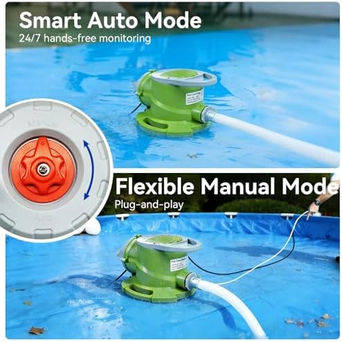 1/4 HP Automatic Swimming Pool Cover Pump, Submersible Sump Pump | 1800 GPH 25FT Head Submersible Sump Pump with 3/4” Check Valve Adapter