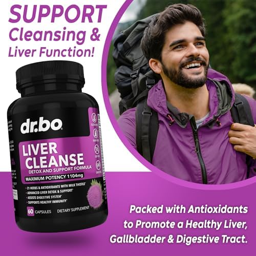 Liver Cleanse Detox Support Supplement - Complete Health Repair Pills with Artichoke, Berberine