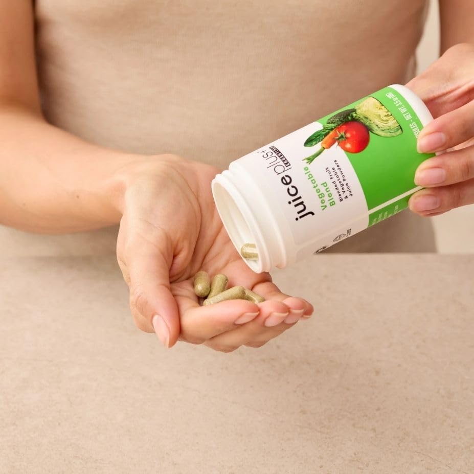 JuicePlus+ Fruit & Vegetable Blend, 2 Bottles (60+60 Servings) | Made from 20 whole fruits & vegetables — peels, leaves, seeds included — convenient daily fruit and veggie blend